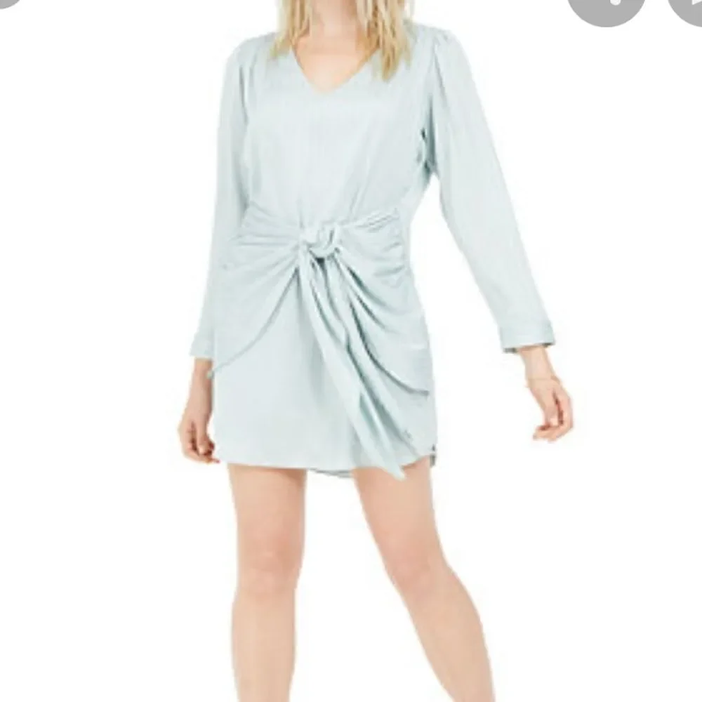 Leyden long-sleeve wrap dress